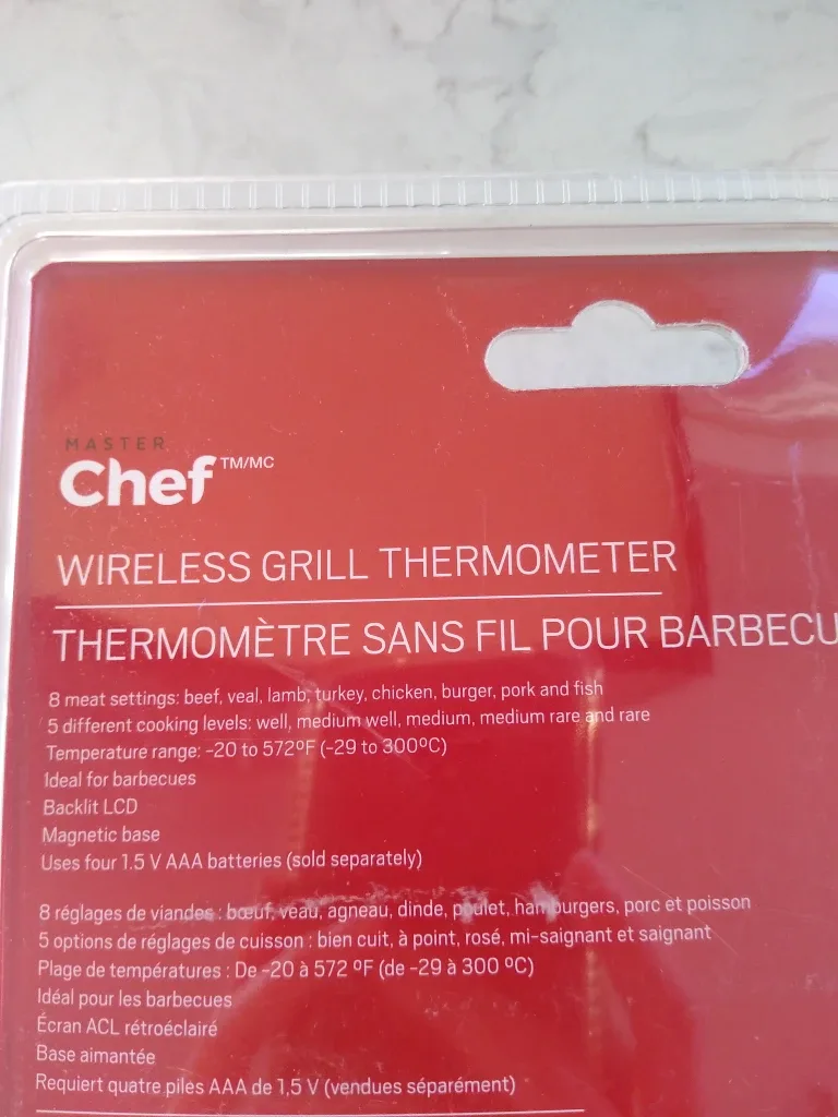 New Unopened! Master Chef Wireless Grill Thermometer image indicator(2)