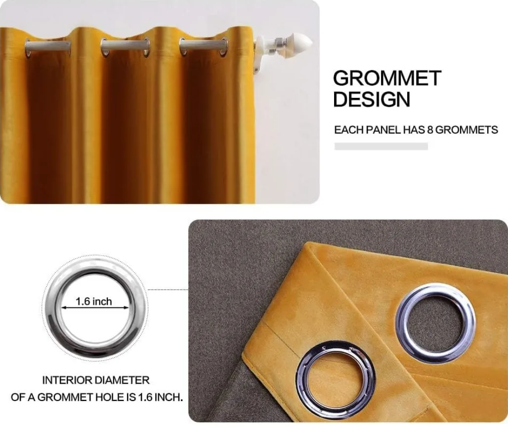 Mustard Yellow Velvet 2 Panels image indicator(2)