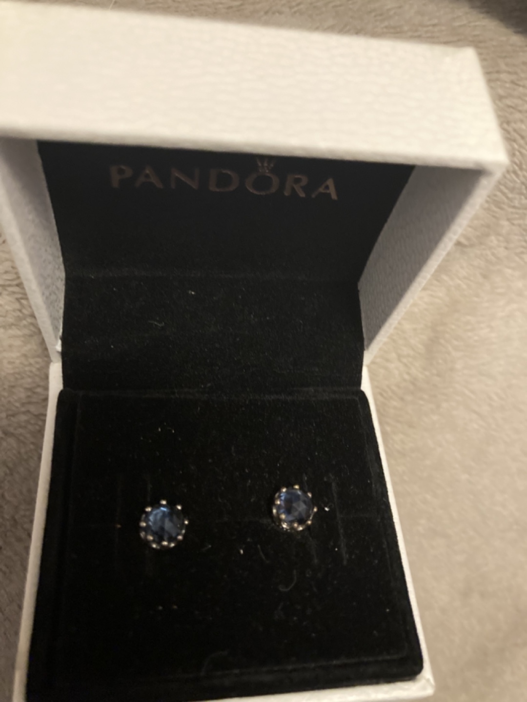 Pandora Blue Stone Stud Earrings