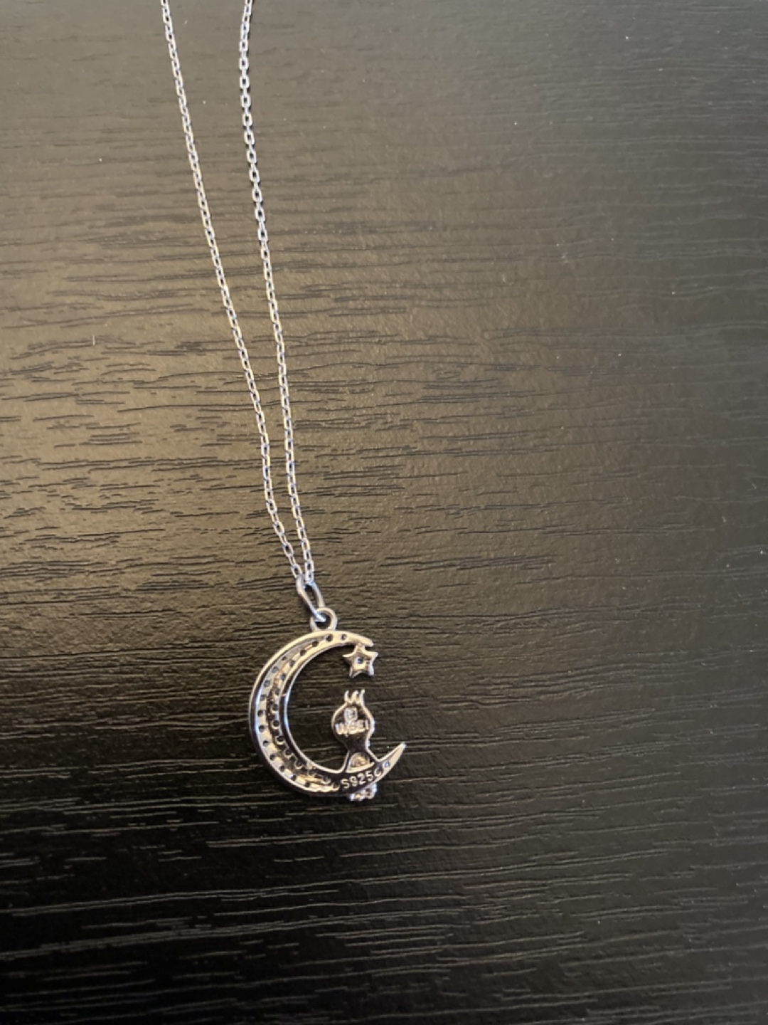 Sterling silver tweety bird sitting on a crescent moon - photo 2