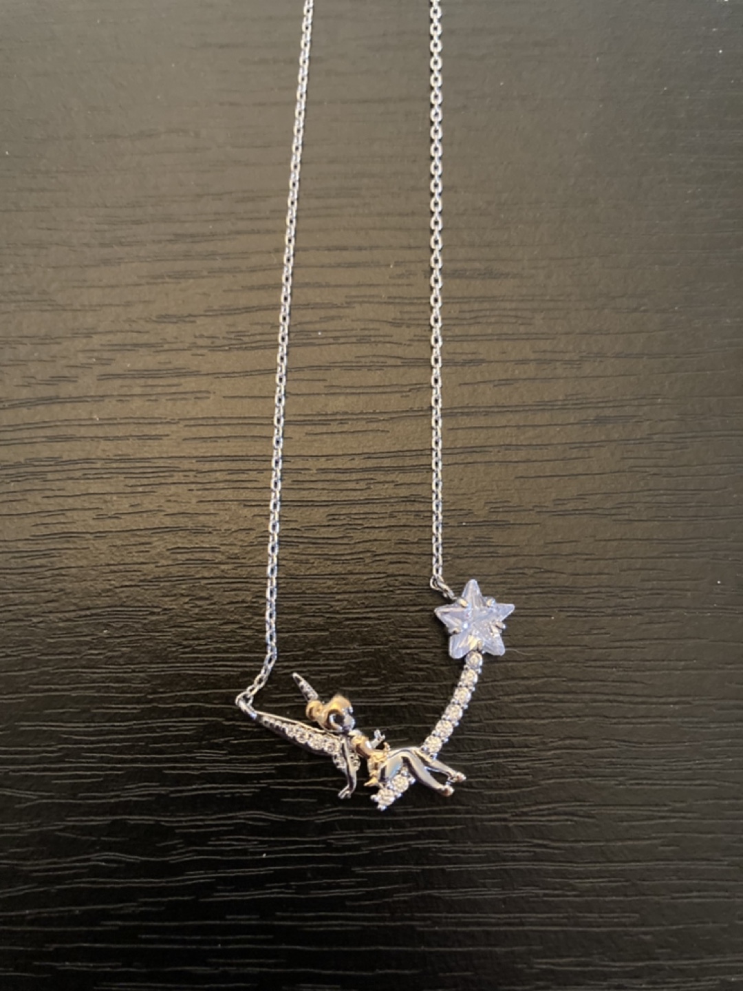 Silver colored Tinker Bell necklace