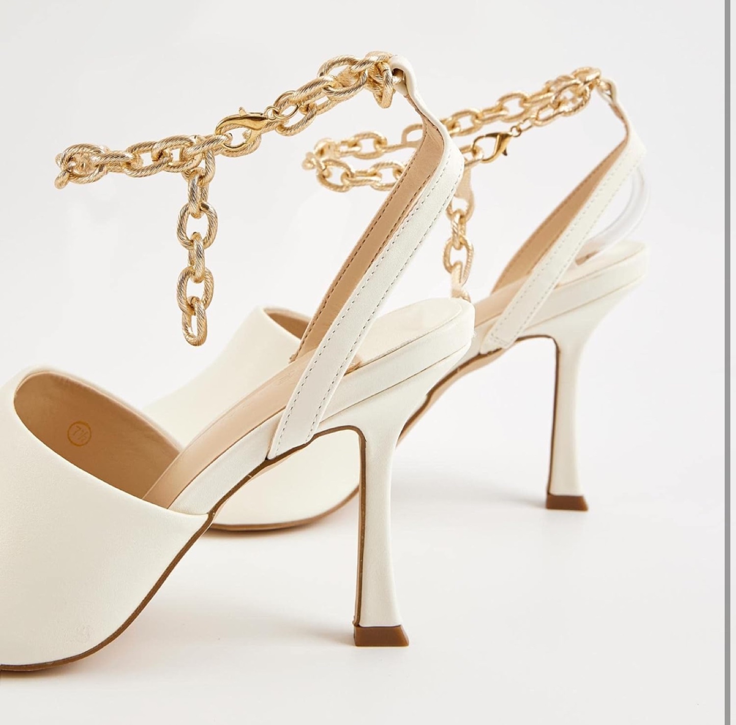 NEW! Coutgo Gold Chain Strappy Stiletto High Heels - photo 2