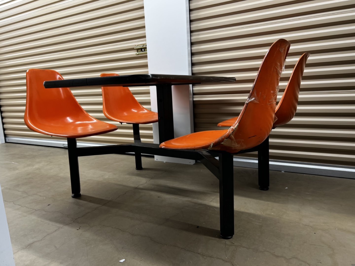 Vintage Restaurant Booth Table & Chairs