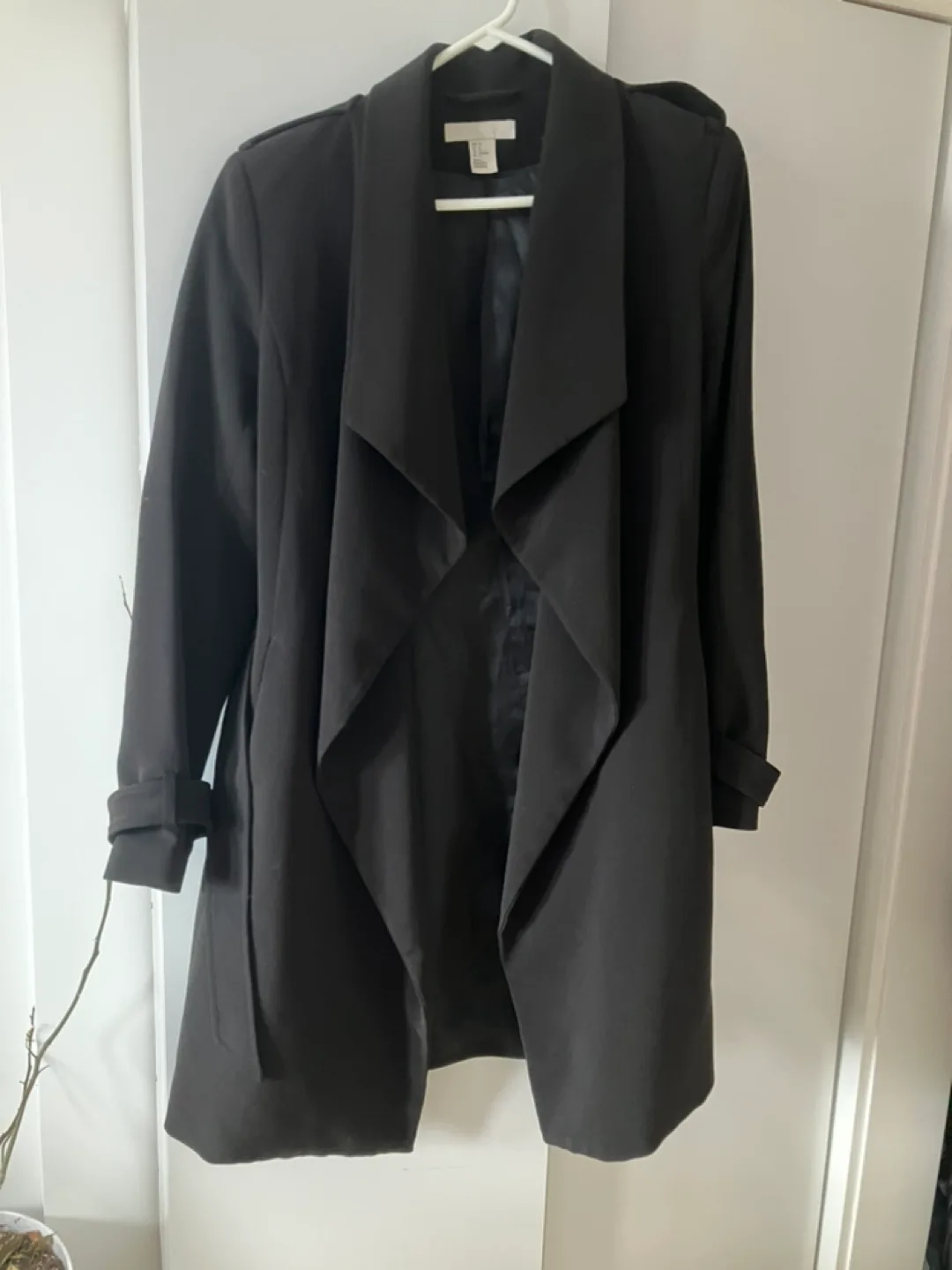 Black H&M trench coat size 6 thumbnail