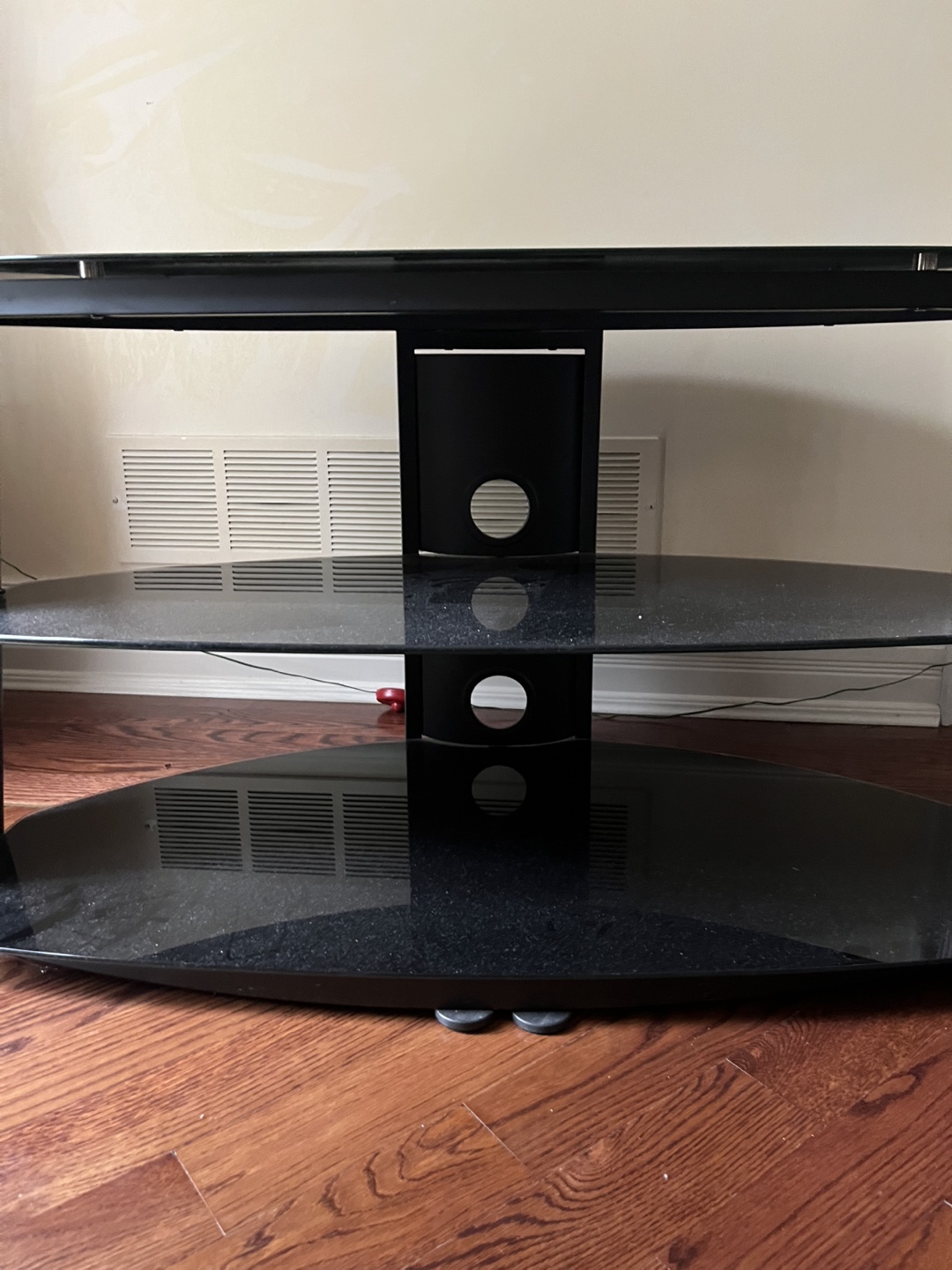 Black Tempered Glass TV Stand - photo 3