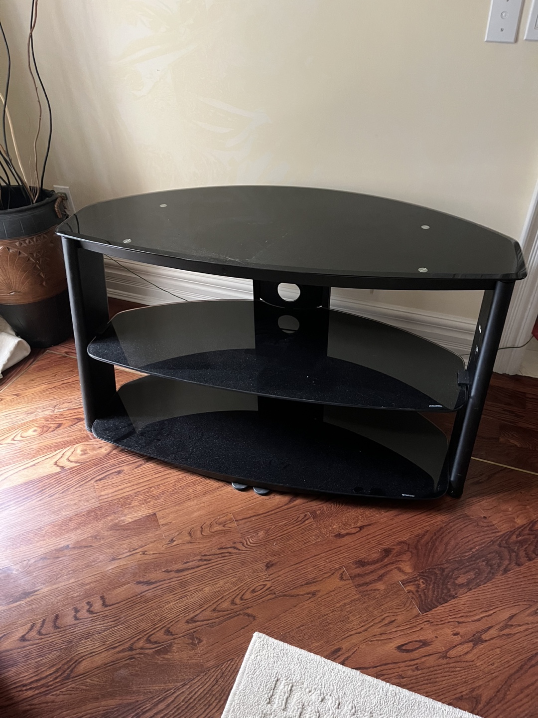 Black Tempered Glass TV Stand