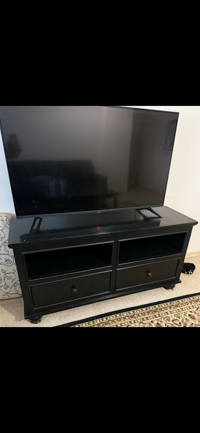 Black TV Stand with Drawers