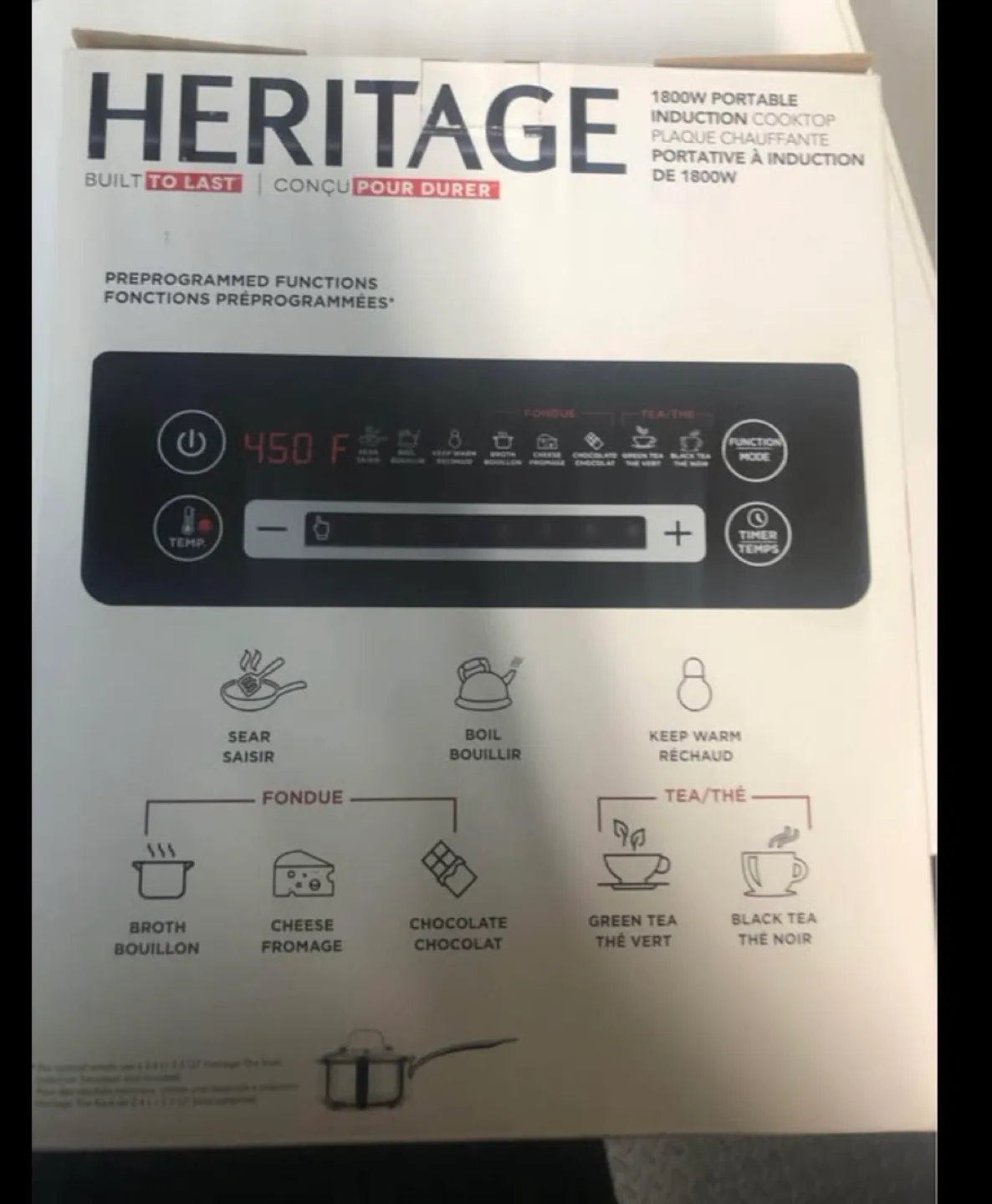 Brand new - Heritage 1800W Portable Induction Cooktop image indicator(3)