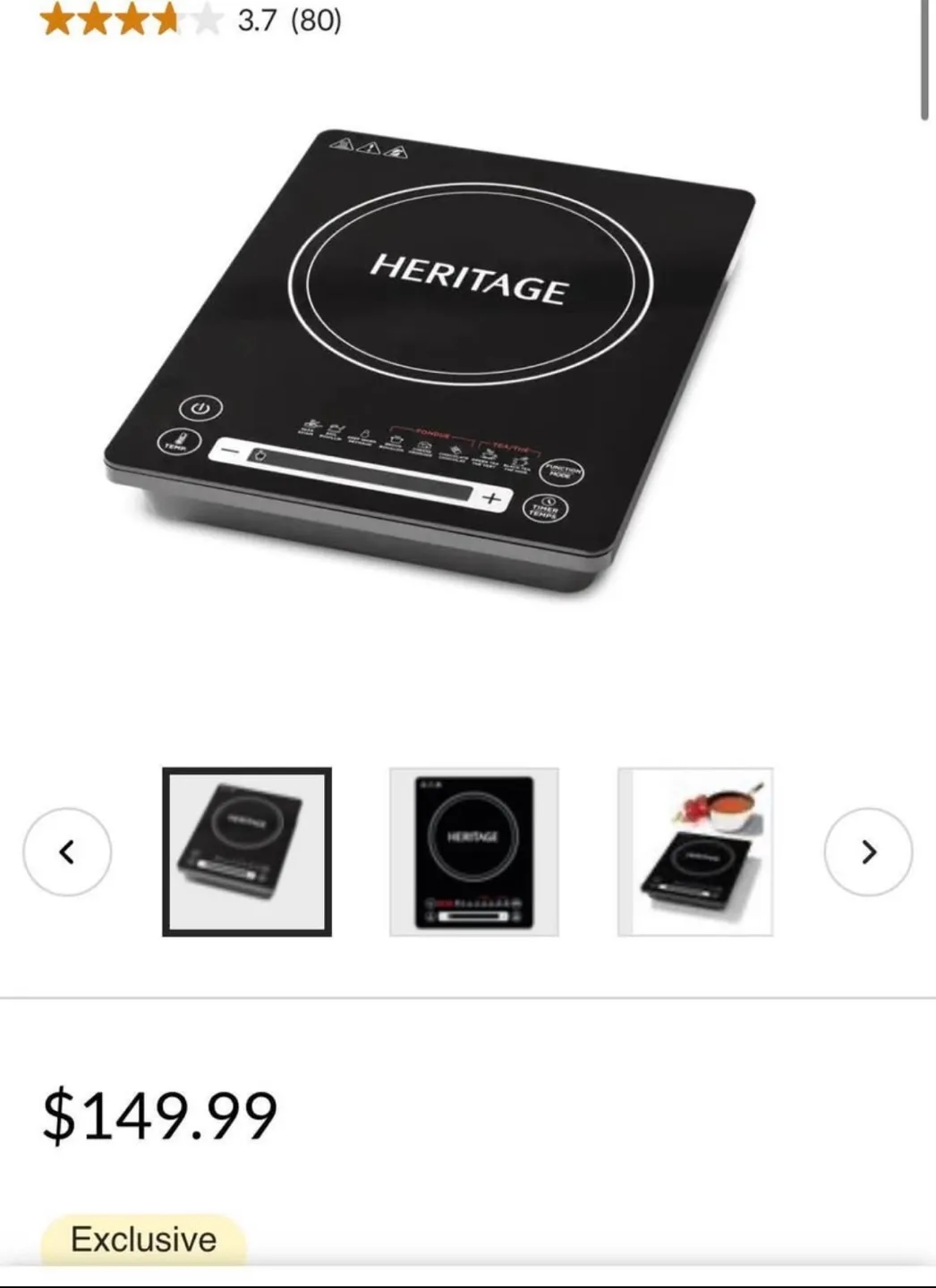 Brand new - Heritage 1800W Portable Induction Cooktop image indicator(2)