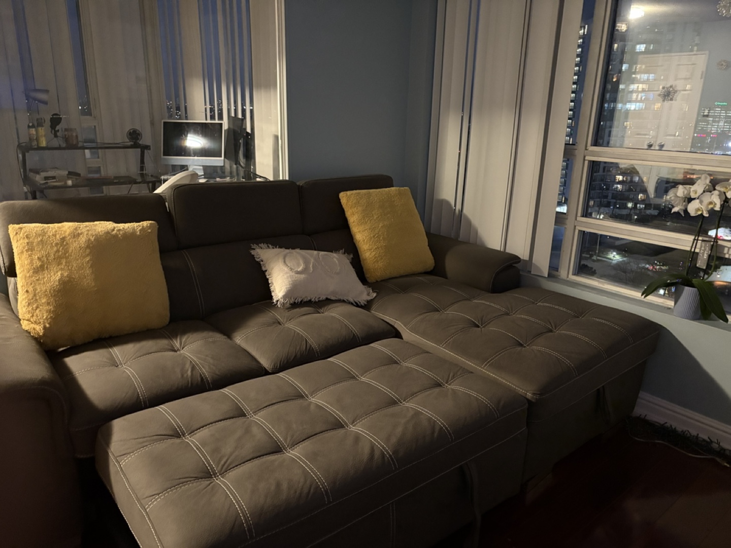 Grey Sectional Sofa with Storage