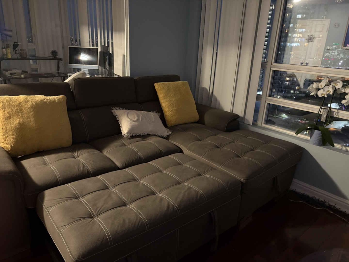 Grey Sectional Sofa with Storage - photo 2