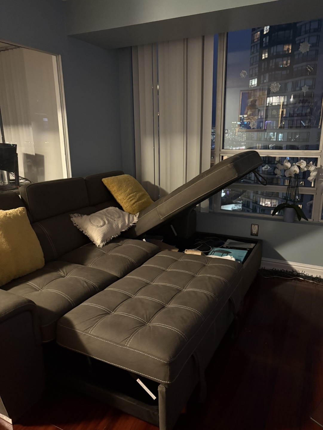 Grey Sectional Sofa with Storage - photo 4