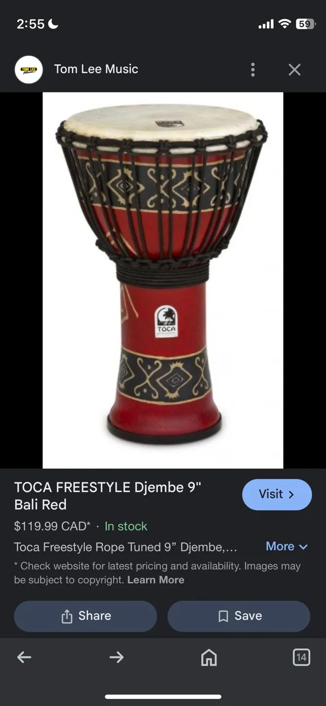 10" TOCA Djembe Drum Hand Percussion image indicator(6)