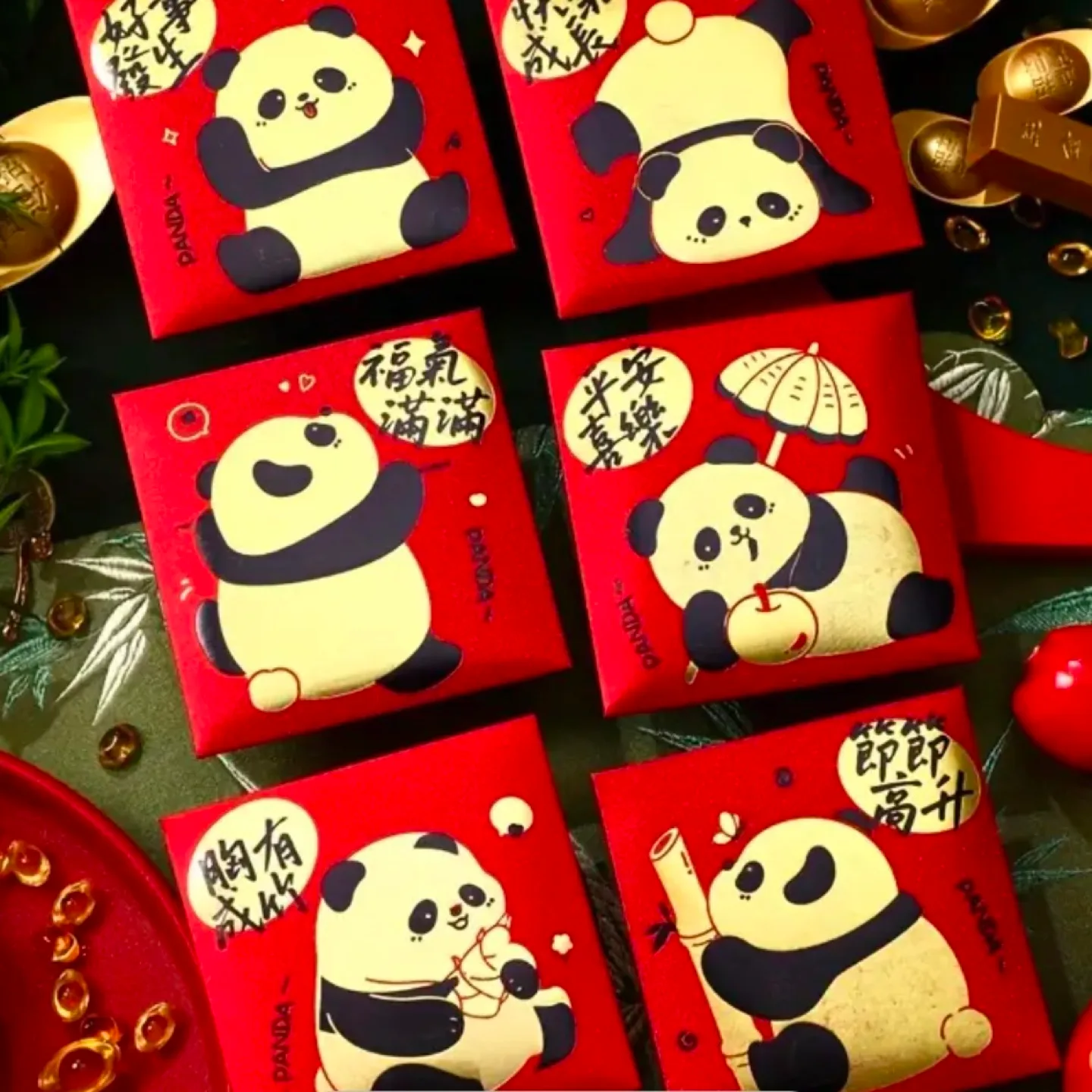 Super Cute Lunar New Year / Chinese New Year Panda Red Envelopes image indicator(5)