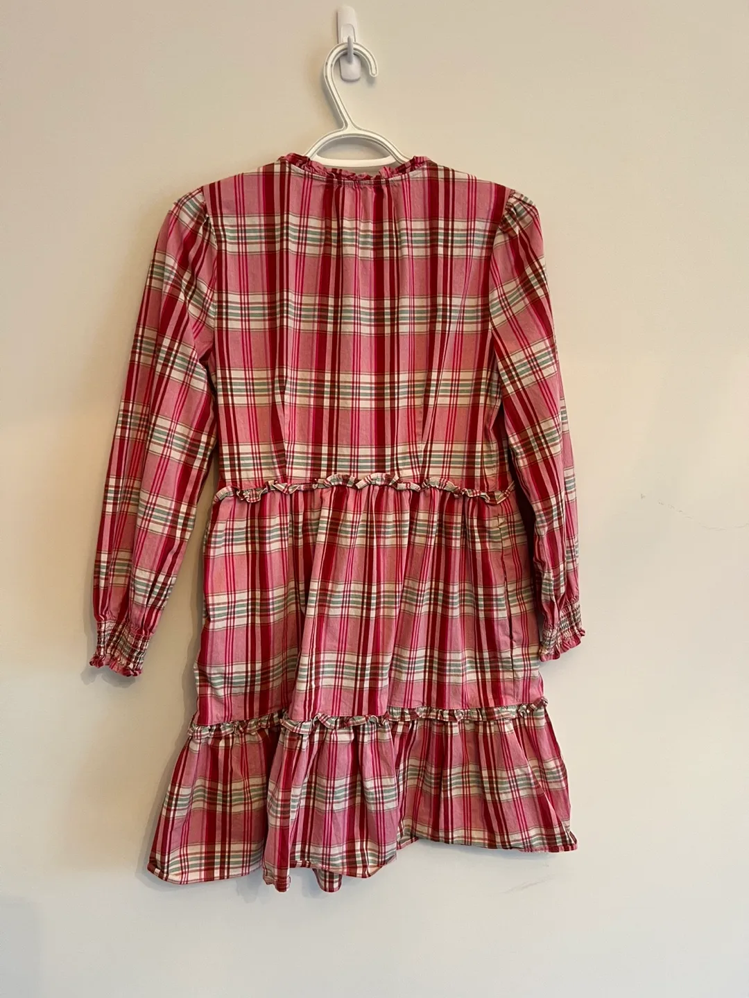J.Crew Pink Plaid Dress Size 4 image indicator(9)