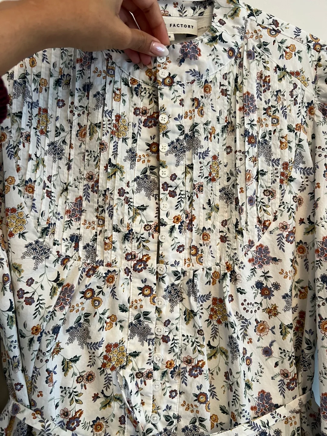 English Factory Long-Sleeve Pintuck Smocked Mini Dress medium image indicator(5)