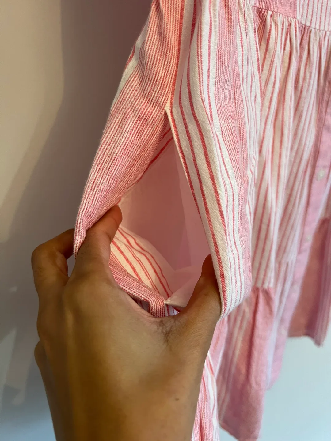 Tommy Jeans Pink and White Striped Dress XXS image indicator(6)