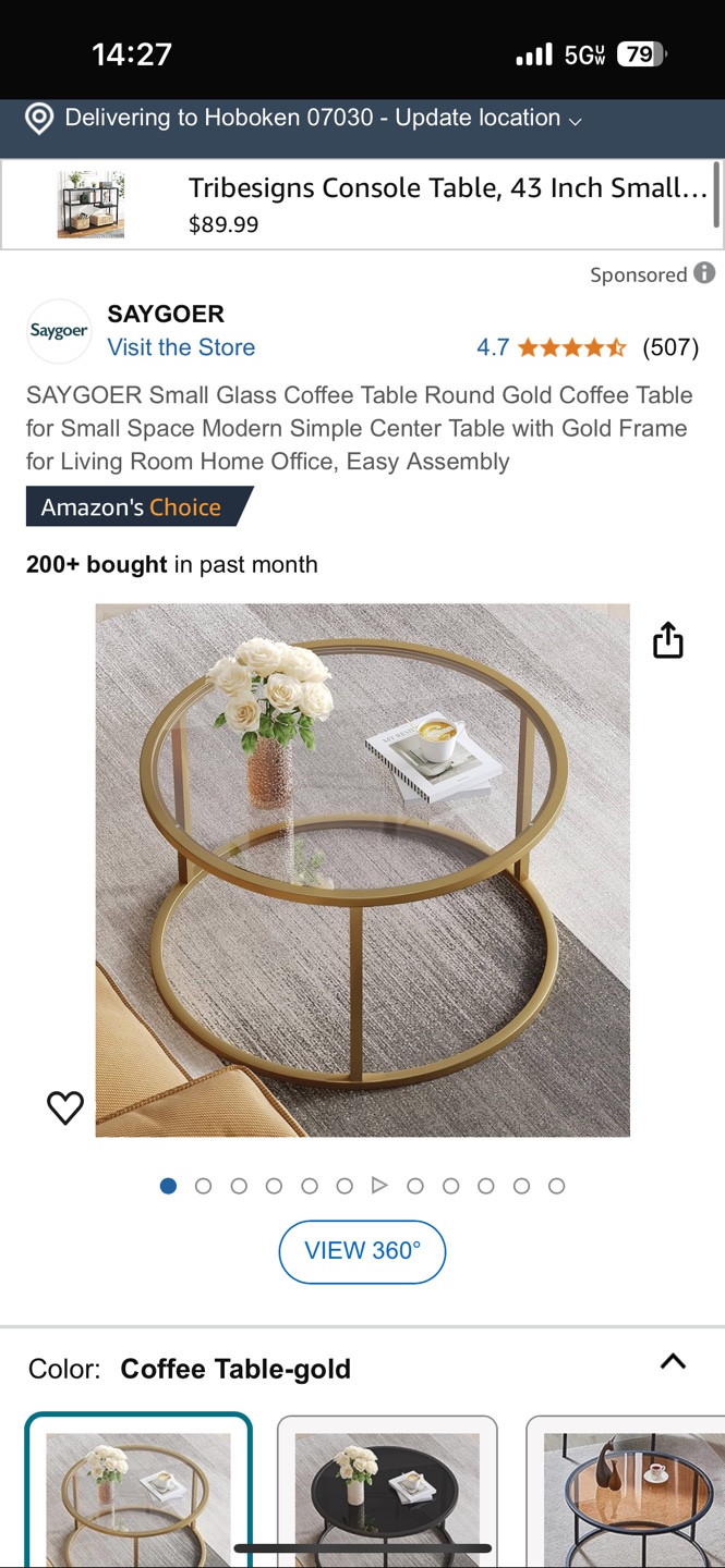 Gold Round Coffee Table