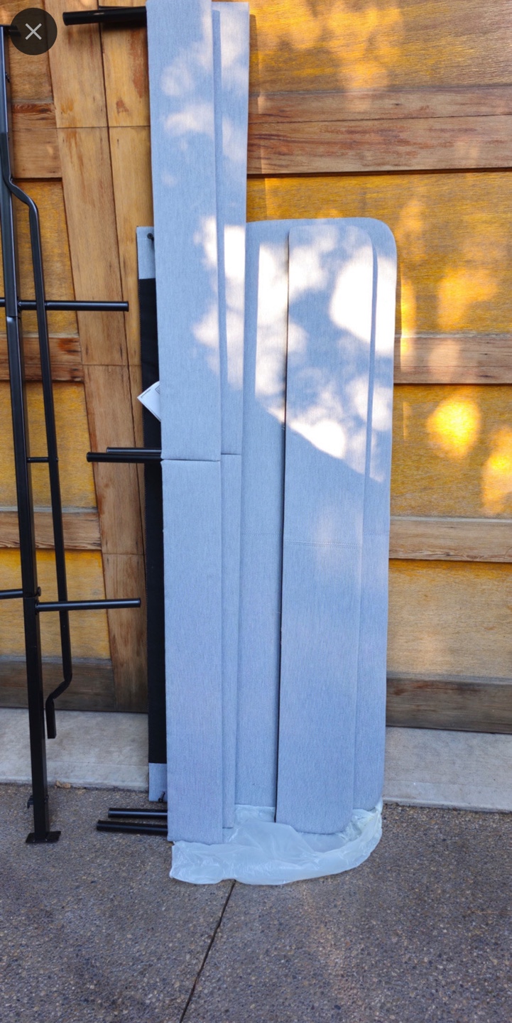 Queen size bed frame, light gray - photo 2