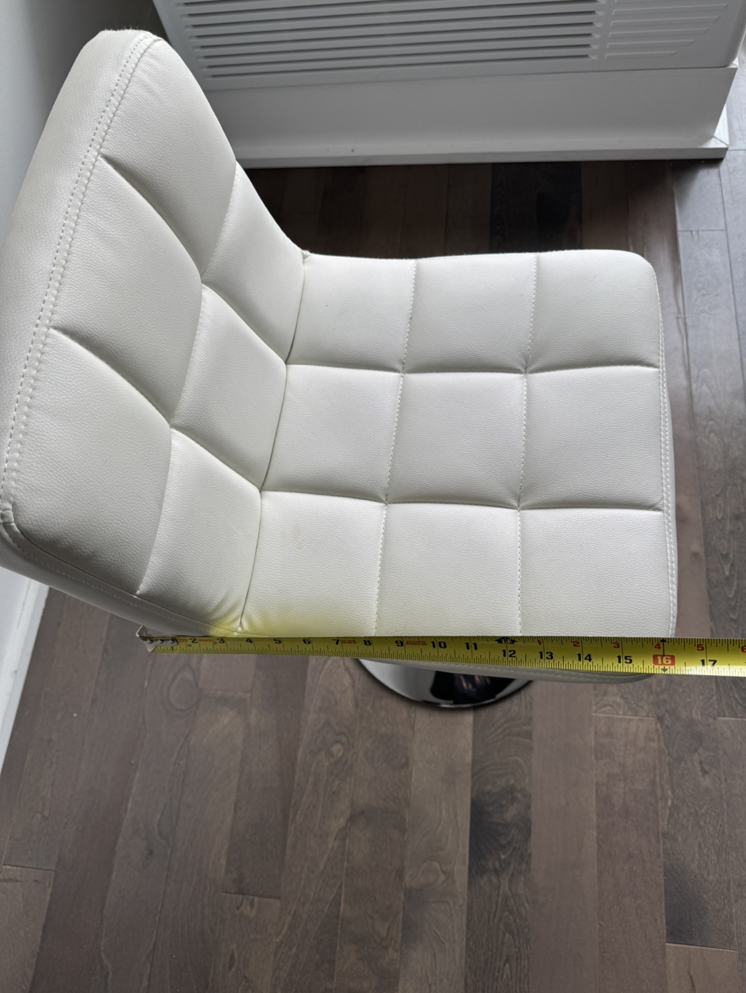 White Bar Stool with Chrome Base - photo 2