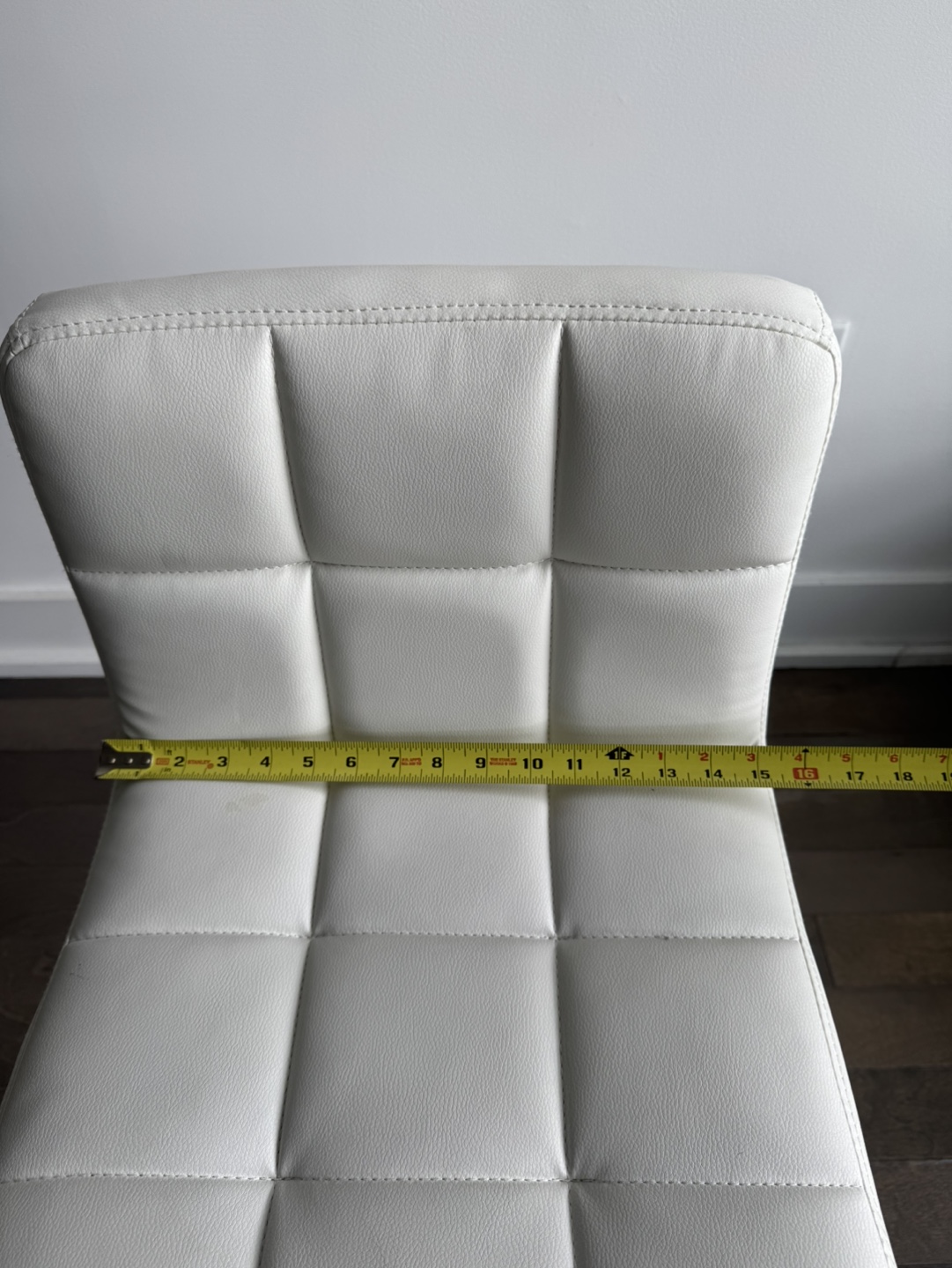 White Bar Stool with Chrome Base - photo 3
