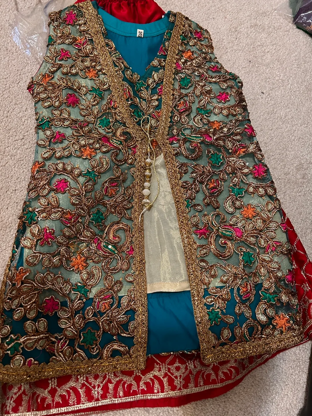 Girls' Embroidered  Party Wear Sharara image indicator(2)