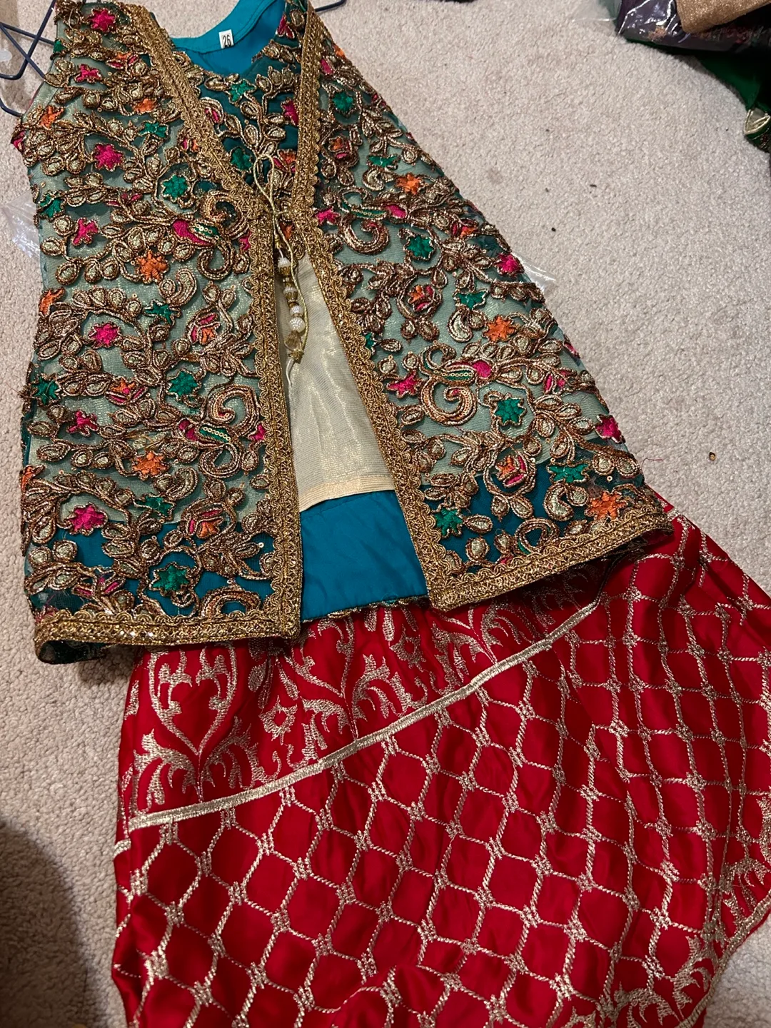 Girls' Embroidered  Party Wear Sharara image indicator(3)