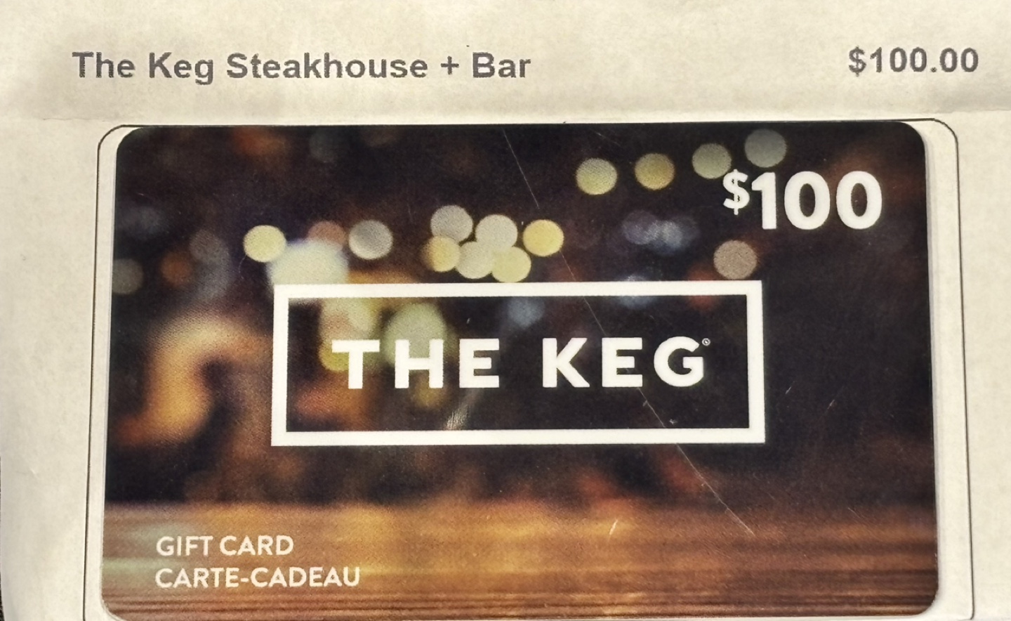 $100 The Keg Gift Card