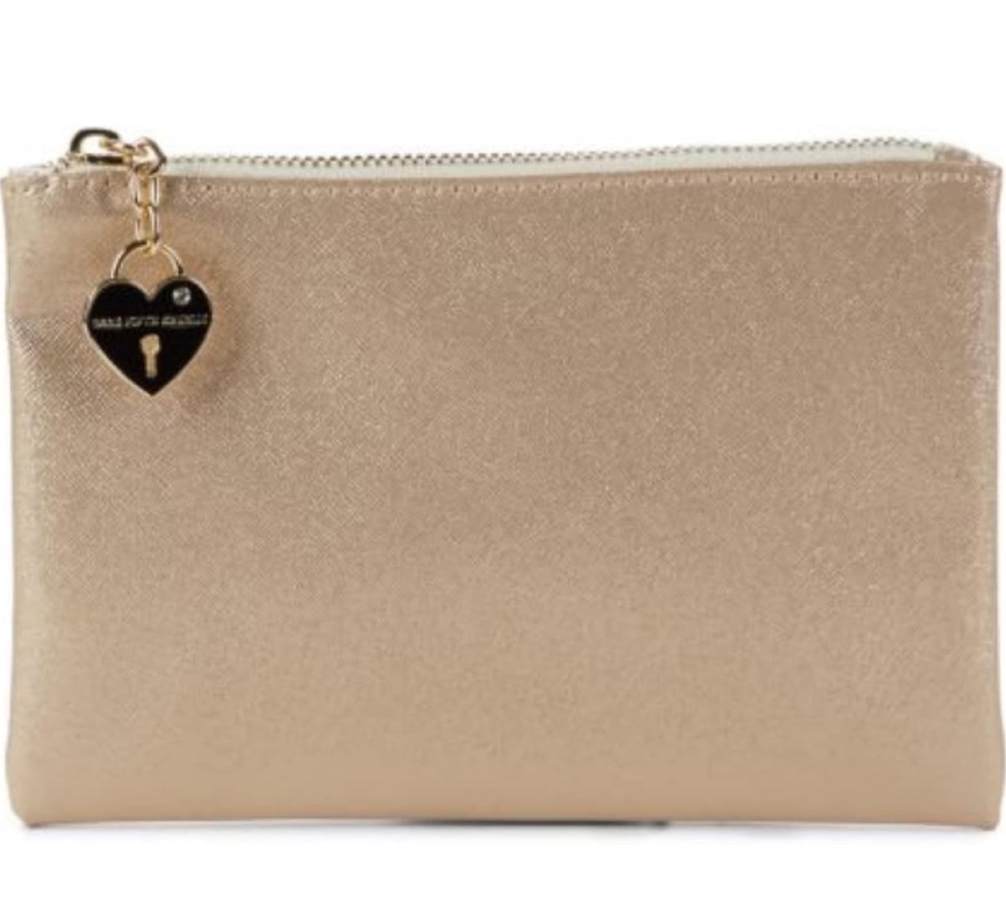 Saks Off Fifth Gold Shimmery Zip Pouch