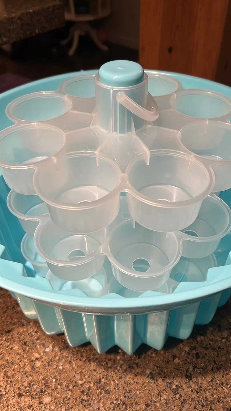 Blue and Clear 12-Cup Jello cupcakes holder image indicator(2)