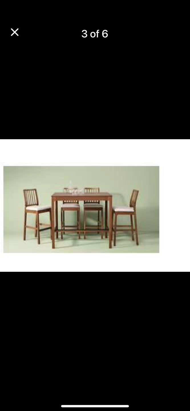 IKEA EKEDALEN Bar Table & 4 Bar Stools