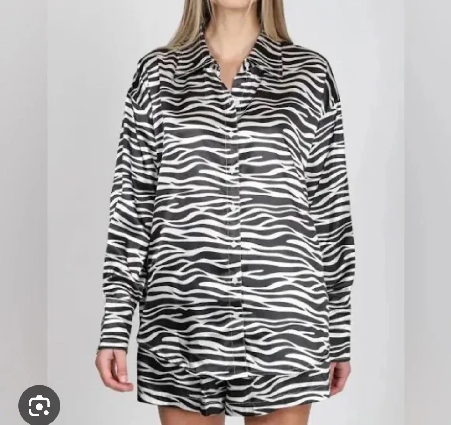 New Brunette the Label Zebra Button Up Shirt and Pant Set S/M image indicator(6)