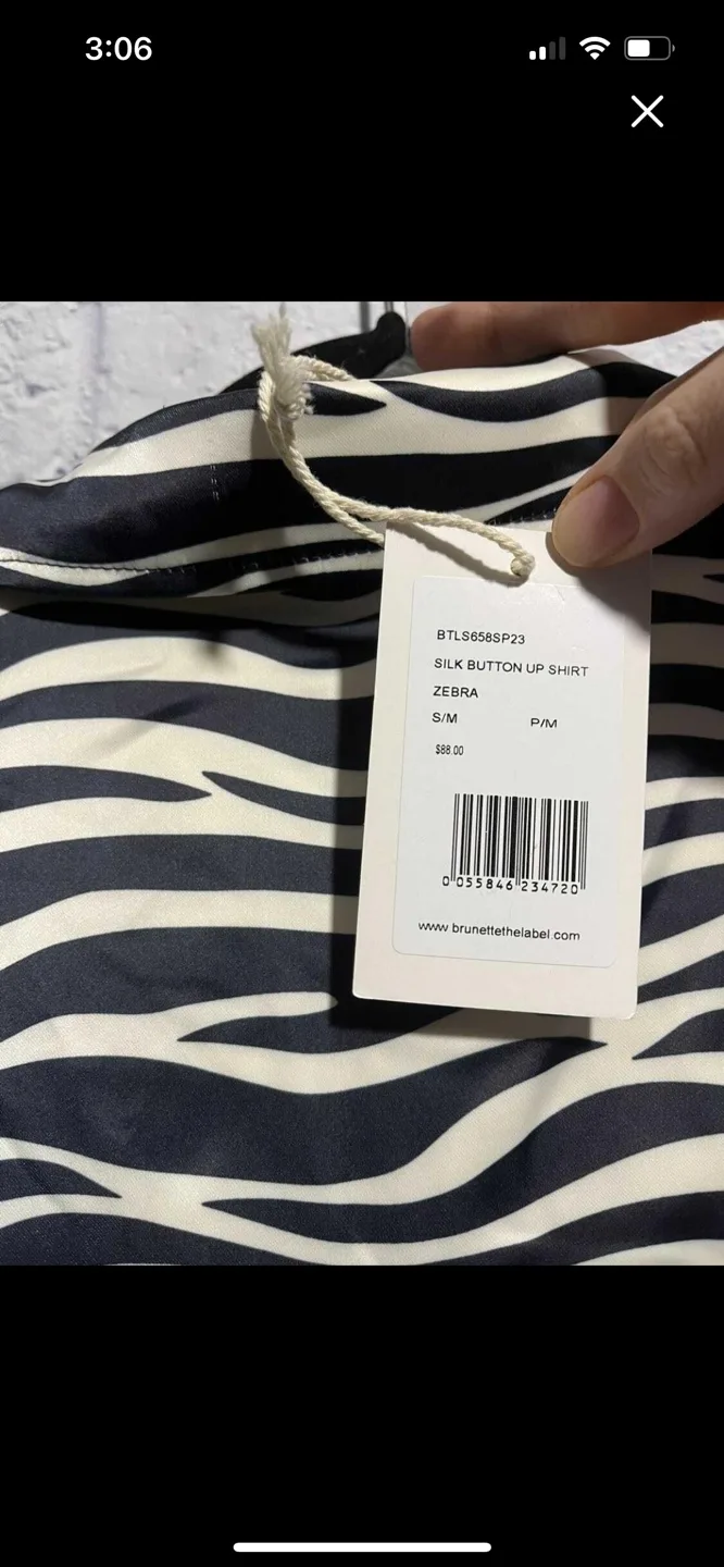 New Brunette the Label Zebra Button Up Shirt and Pant Set S/M image indicator(4)