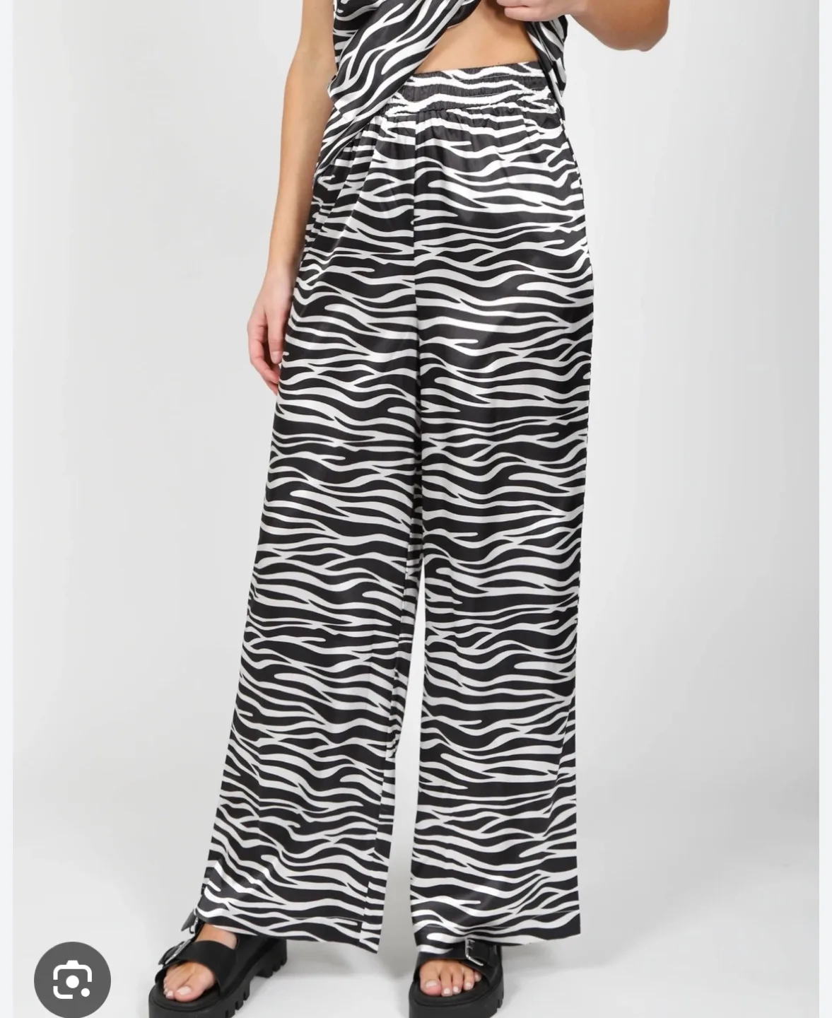 New Brunette the Label Zebra Button Up Shirt and Pant Set S/M image indicator(7)