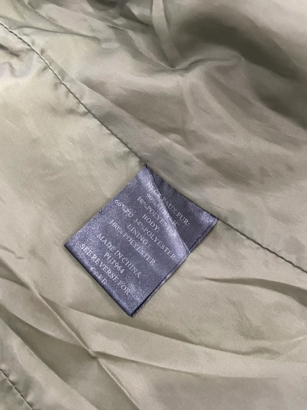 Olive Colour Faux Leather Jacket image indicator(5)