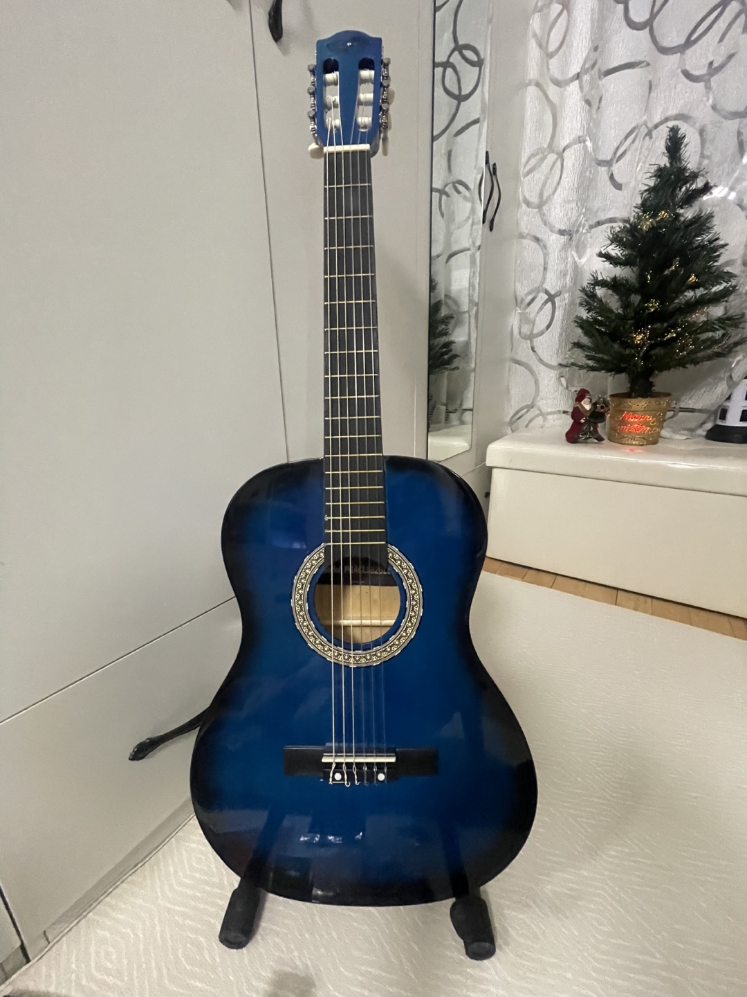 Pyle Blue Acoustic Guitar with Accessories