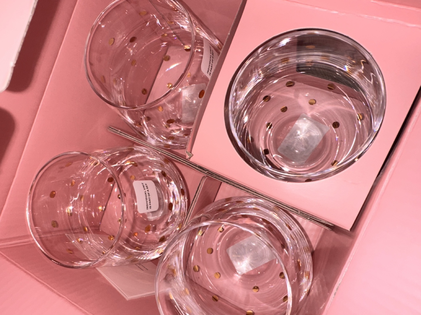 Kate Spade Gold Stemless Wine Glass Set for Sale