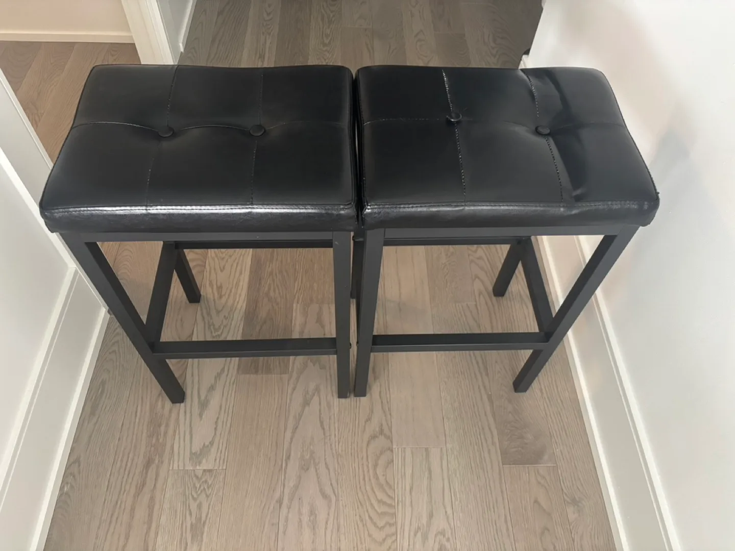 Set of 2 Black Bar Stools thumbnail