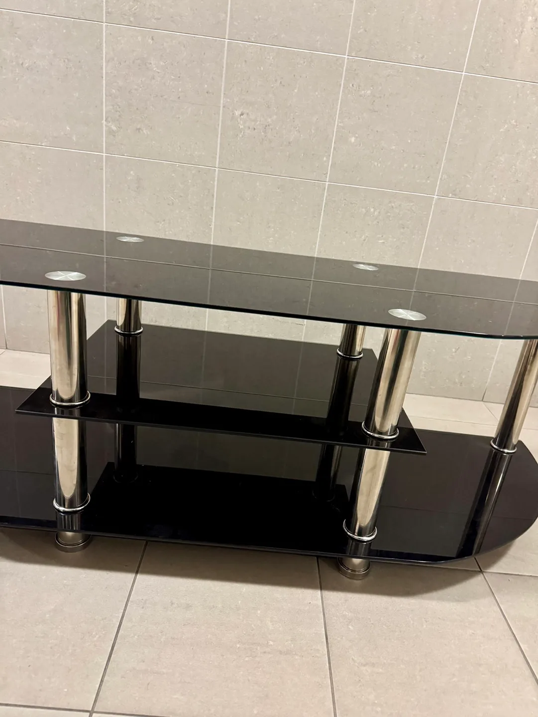 55” Black Tempered Glass TV Stand image indicator(3)