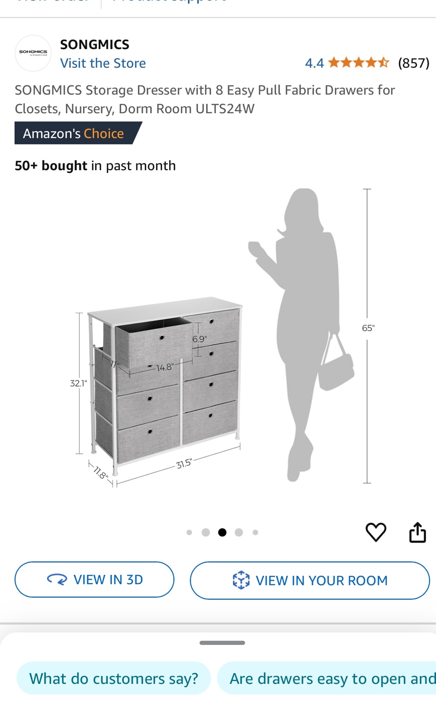 Storage Dresser with 8 Easy Pull Fabric Drawers - photo 2