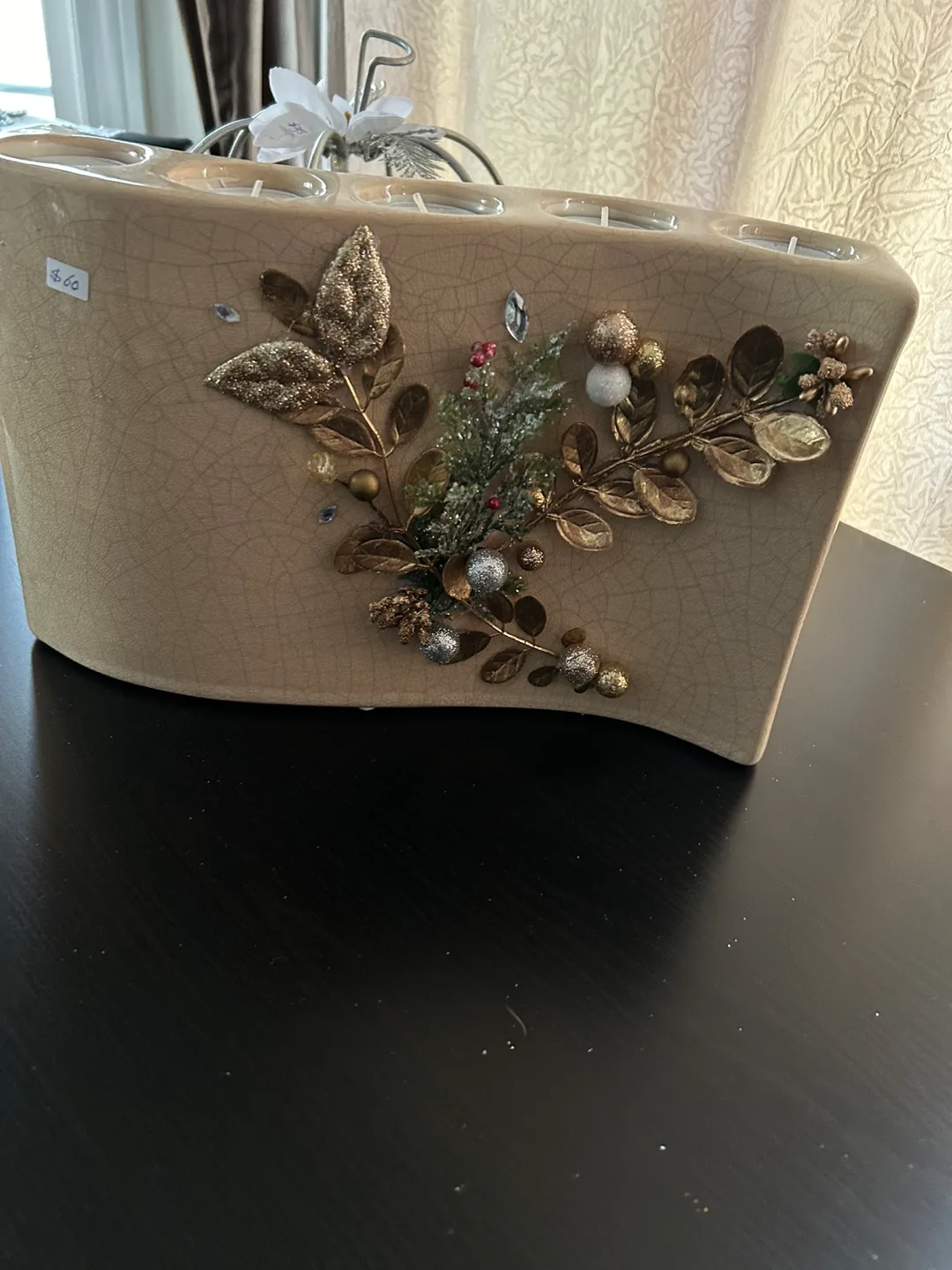 Hand decorated Ceramic Candle Holder image indicator(3)