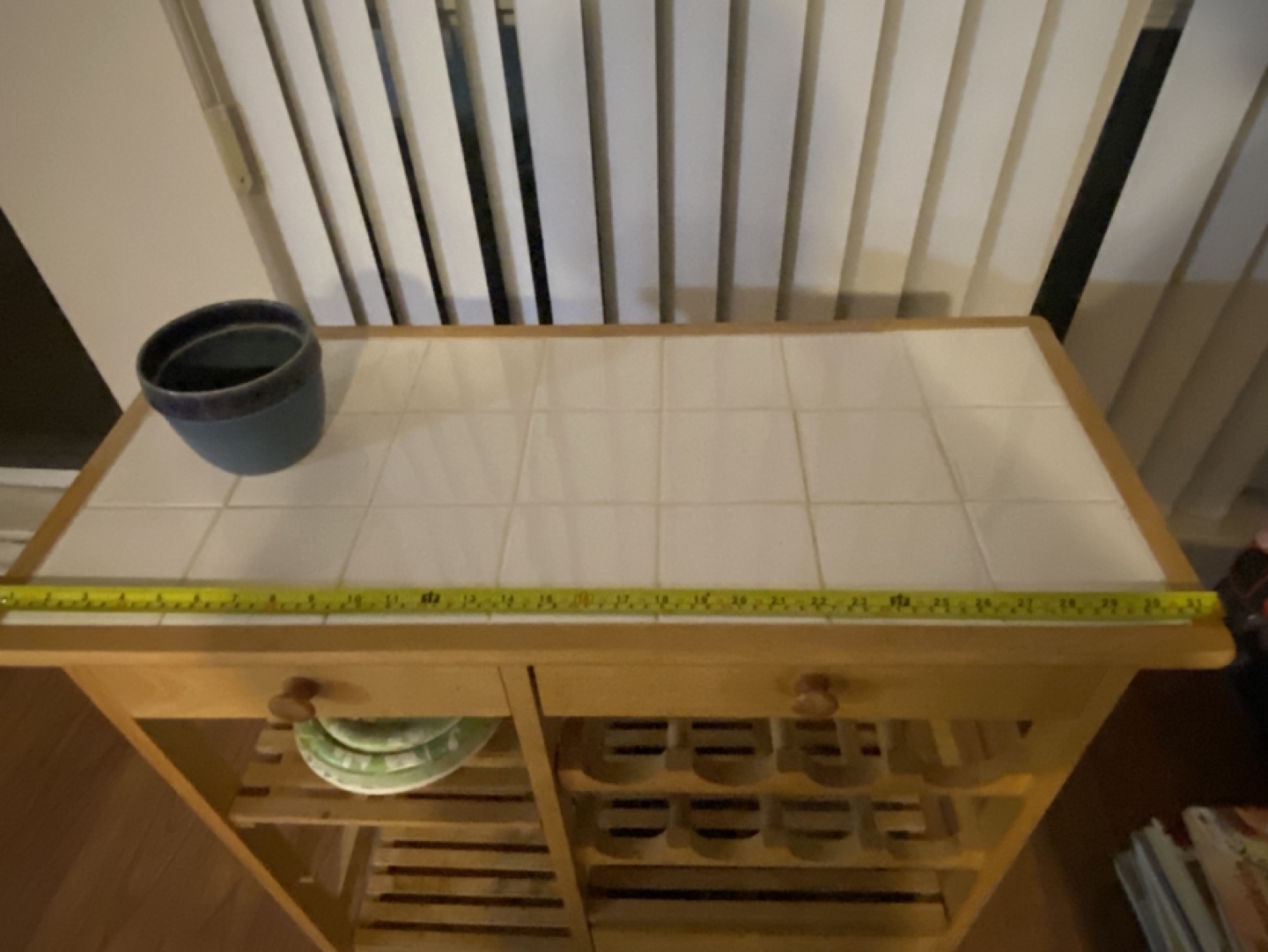 Kitchen Serving Cart with Tile Top - photo 3