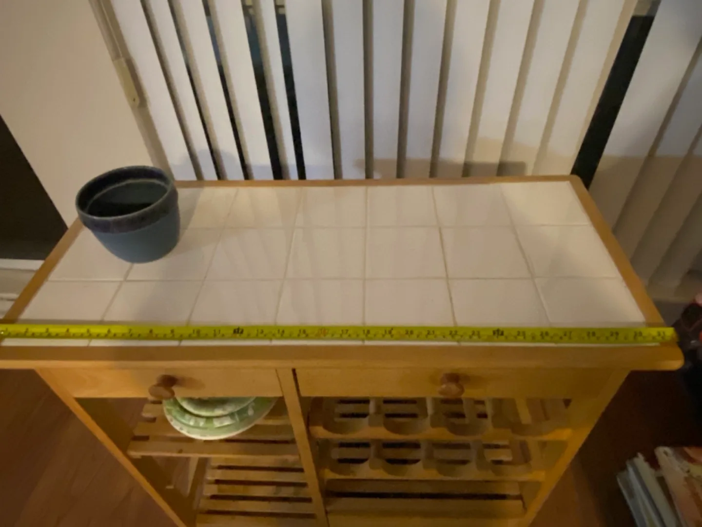 Kitchen Serving Cart with Tile Top image indicator(3)