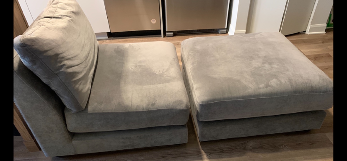Grey Sectional Sofa and Ottoman