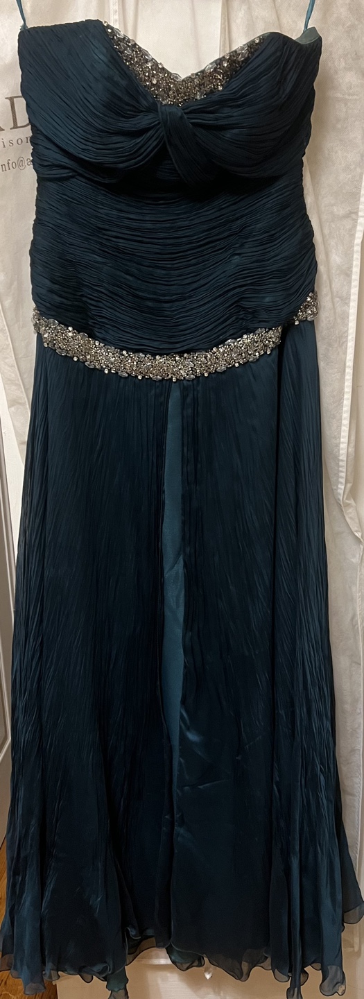 Strapless Teal Beaded Dress