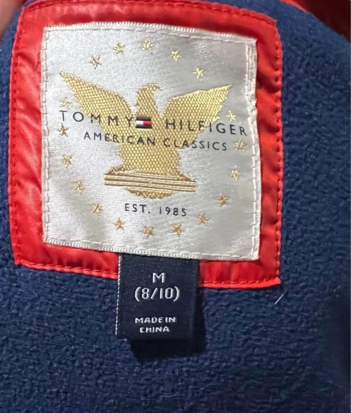 Kids Tommy Hilfiger Red Puffer Jacket Size M (8/10) image indicator(3)