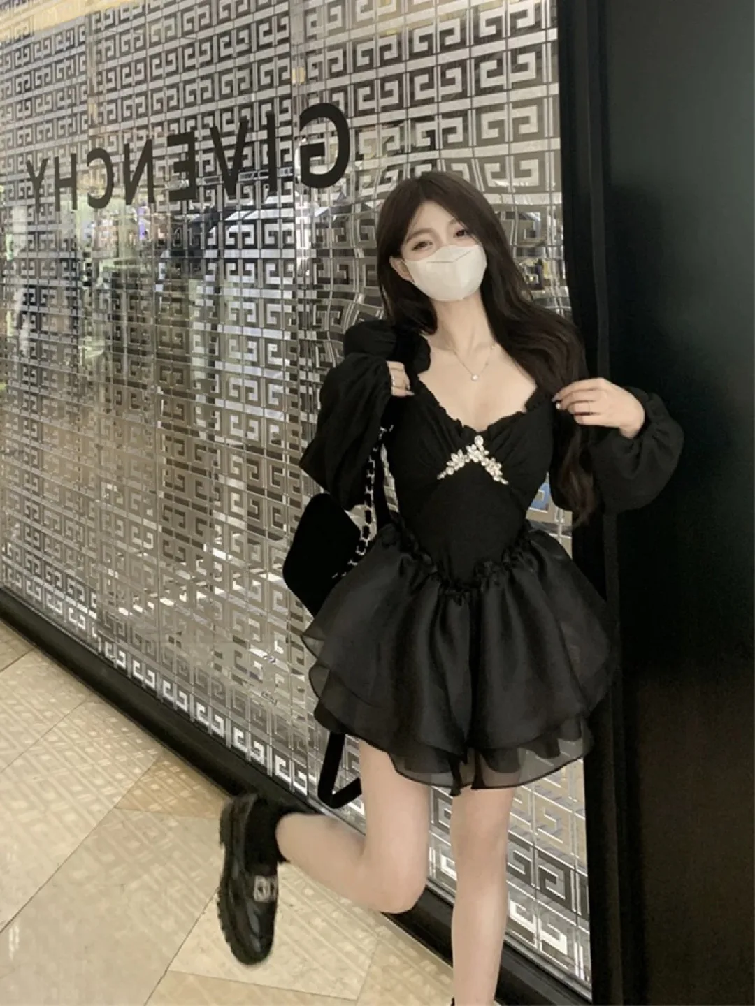 Black Dress with Rhinestone image indicator(2)