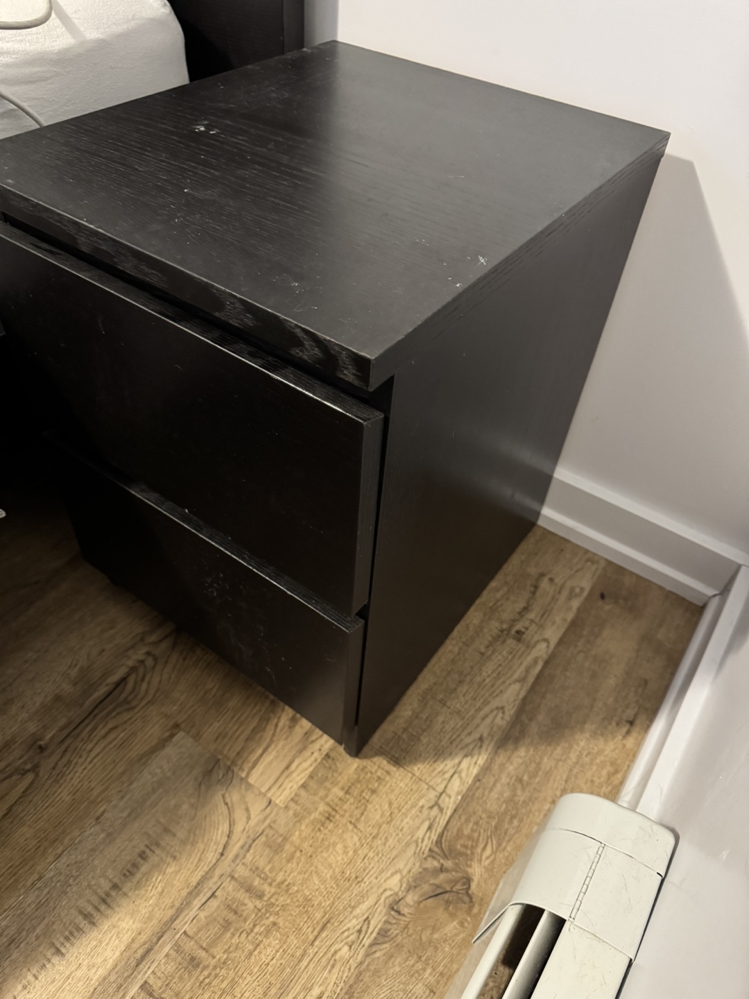 Two Brown-Black Nightstand with 2 Drawers - photo 2