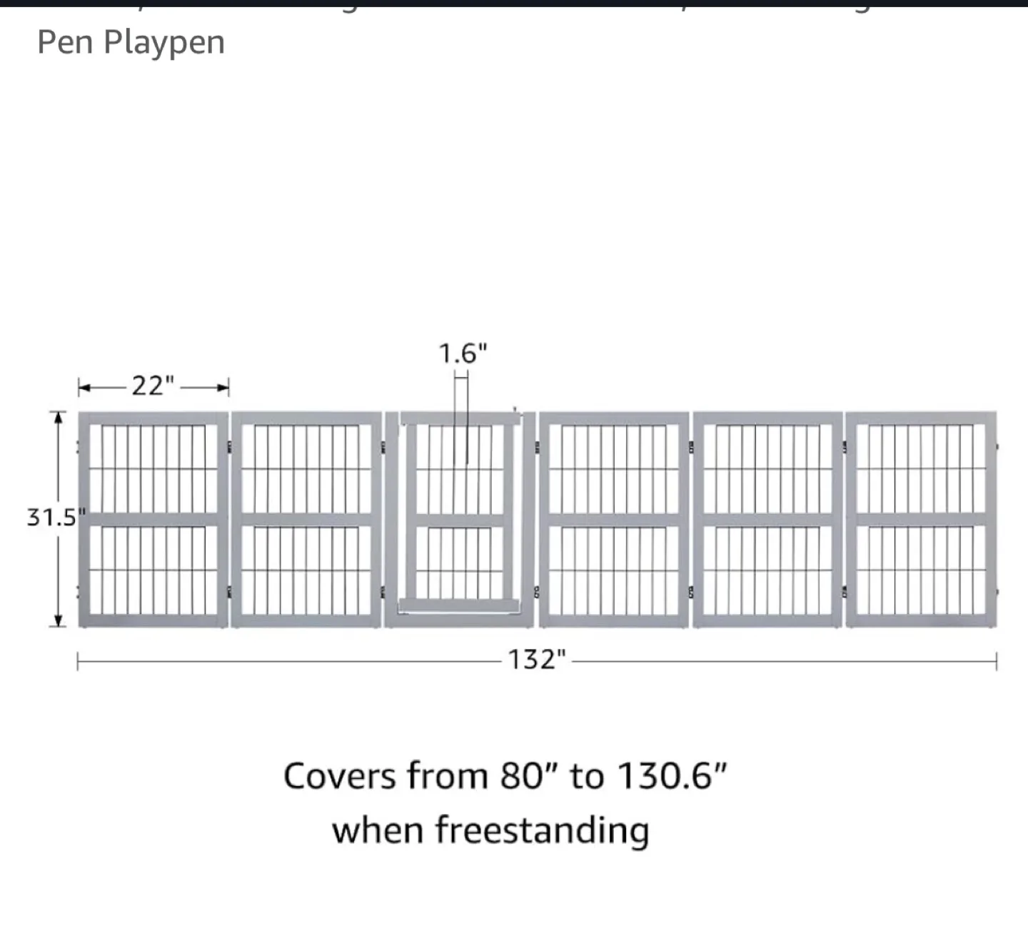 Grey 6 Panel Dog Playpen image indicator(5)
