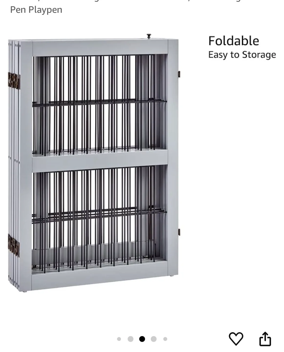 Grey 6 Panel Dog Playpen image indicator(4)